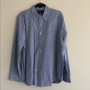 Checker print polo shirt